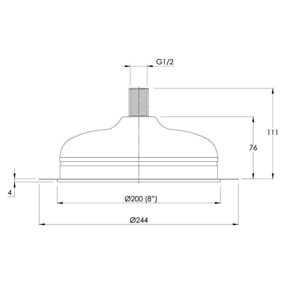 Lefroy Brooks LB1900 Unterputz Classic Duschkopf 8" LB-2111
