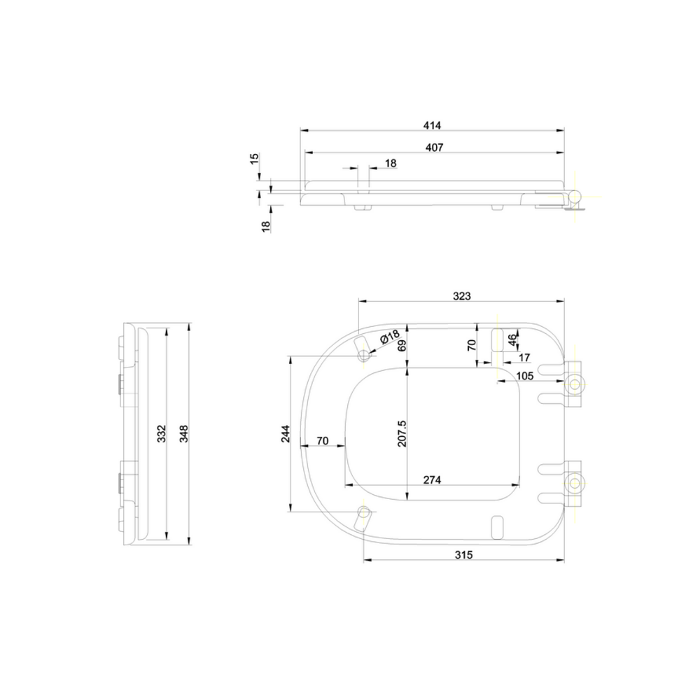 BB Riviera Soft close White toilet seat - RIV.025