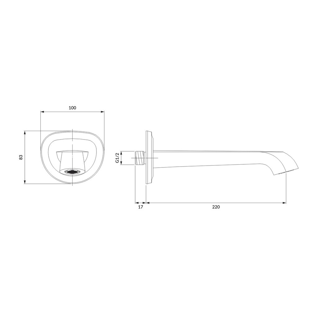 OMNIRES Wall bath spout WDARMANCE