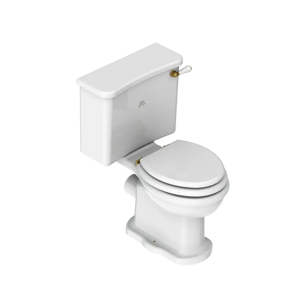 LB La Chapelle Duoblok toilet met porseleinen hendel Lefroy Brooks 1910 La Chapelle LB La Chapelle Duoblok toilet met porseleinen hendel