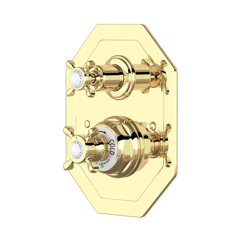 Perrin & Rowe Victorian White Traditional concealed shower thermo with diverter 5579