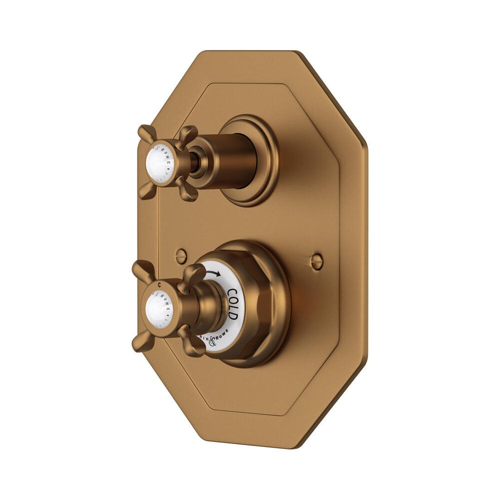 Perrin & Rowe Victorian White Traditional concealed shower thermo with diverter 5579