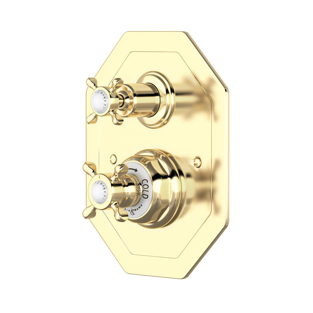 Perrin & Rowe Victorian White Traditional concealed shower thermo with diverter 5579