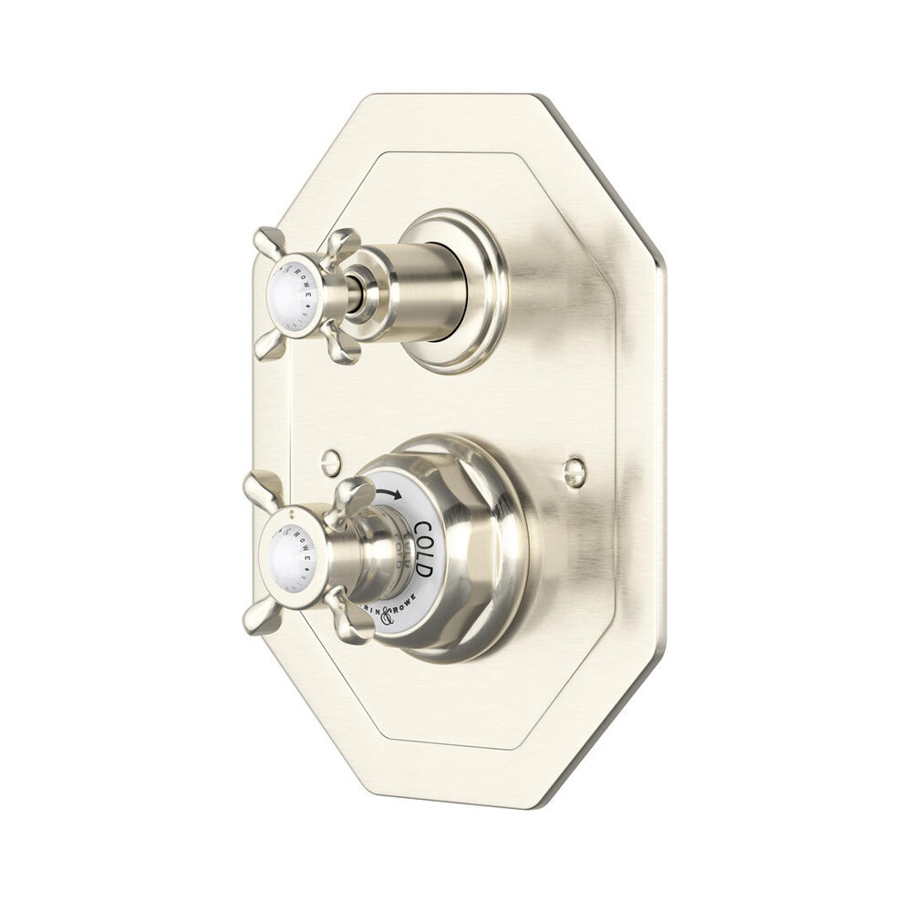 Perrin & Rowe Victorian White Traditional concealed shower thermo with diverter 5579