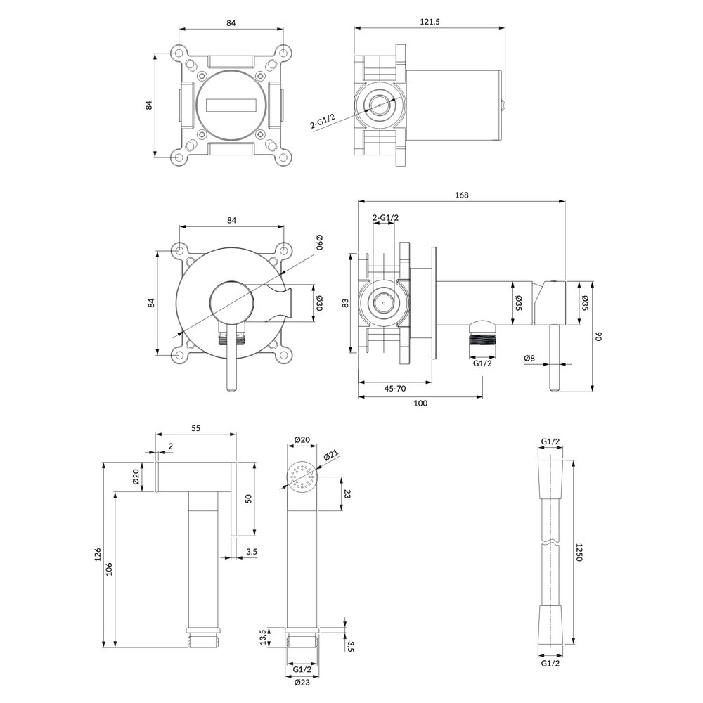 OMNIRES Bidet handdoucheset SYSYBI2