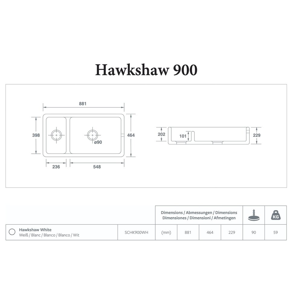 Keramik Küchenspüle Hawkshaw 900 Shaws Keramik Küchenspüle Hawkshaw 900