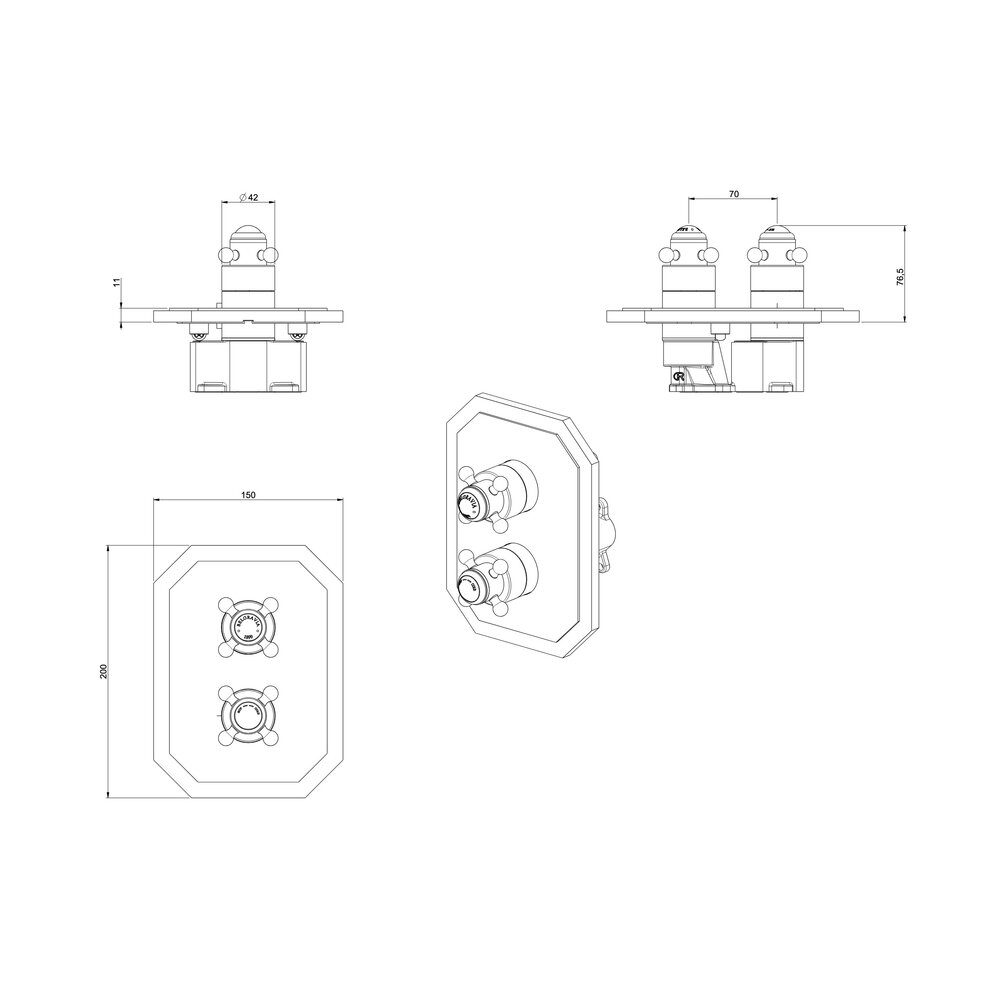 Belgravia Belgravia Unterputz Duschthermostat  BLCB1000LBPC