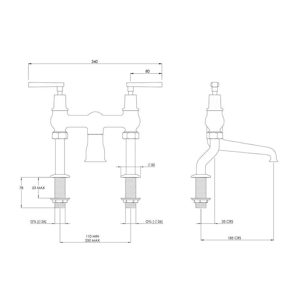 Lefroy Brooks 1930 Mackintosh LB1930 Mackintosh 2-gats badmengkraan met hendel ML1107