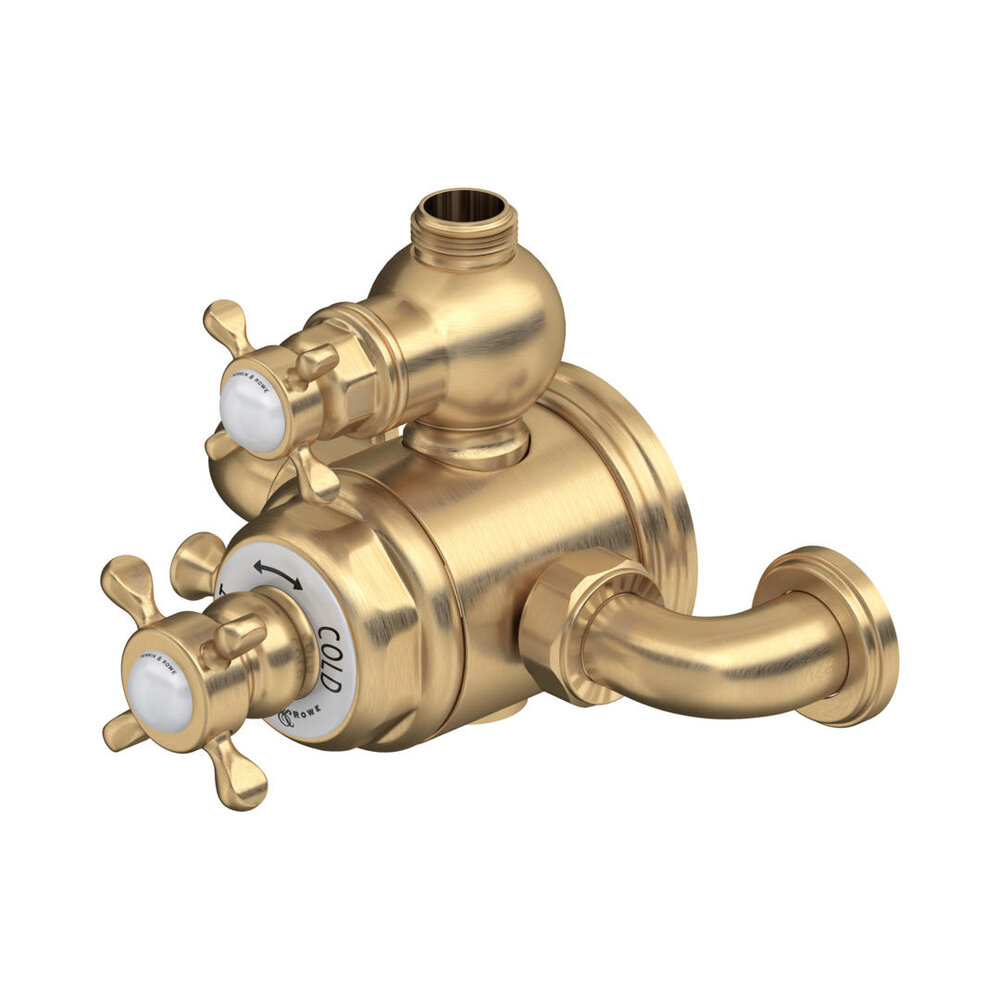 Perrin & Rowe Victorian White Aufputz Duschthermostat mit Kreuzgriffen 5552