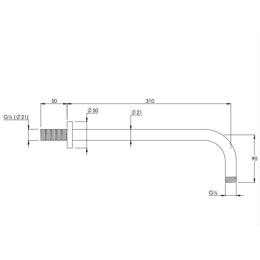 Coalbrook CO shower arm 300mm CO4006