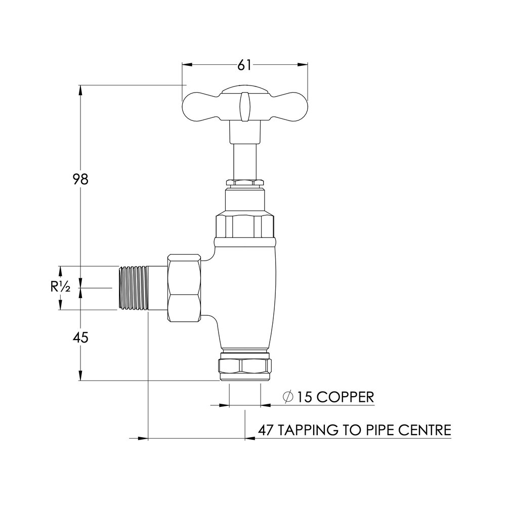 Lefroy Brooks LB Classic - Traditional radiator valves BK-1150