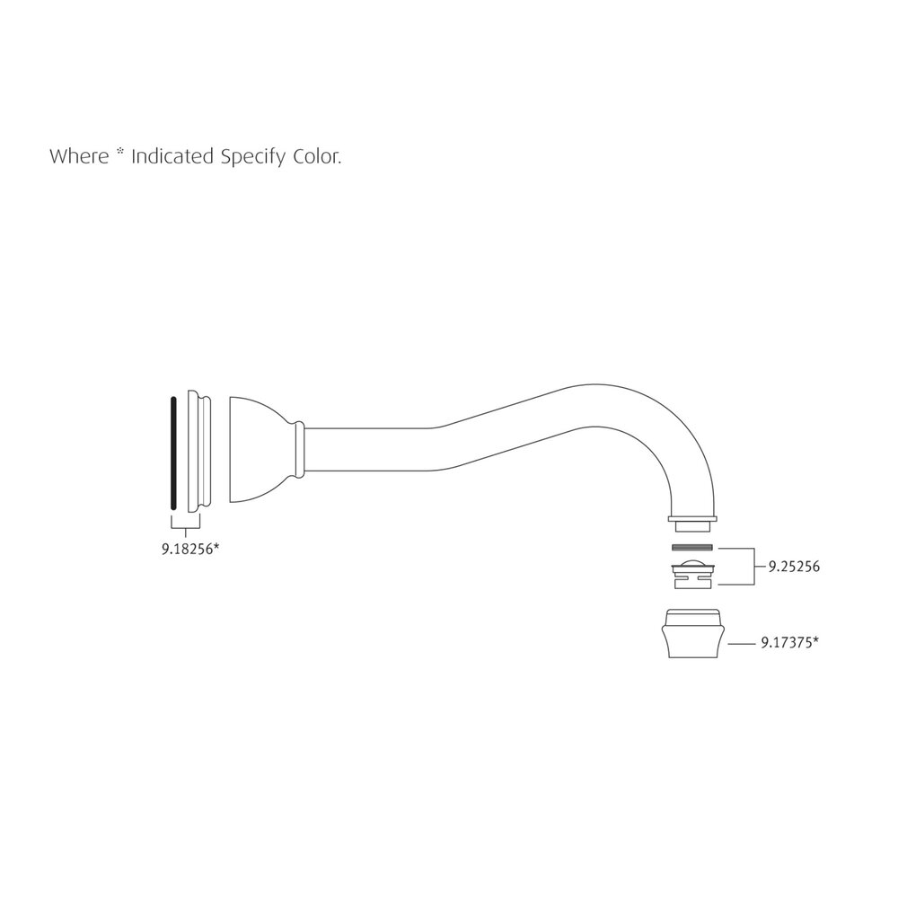 Perrin & Rowe Victorian Country 255mm wand-baduitloop  E.3785