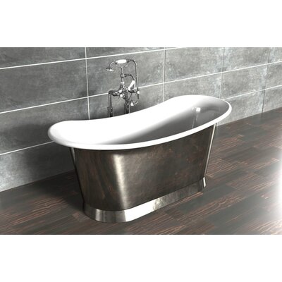 WH koperen bad Bateau nickel/white enamel