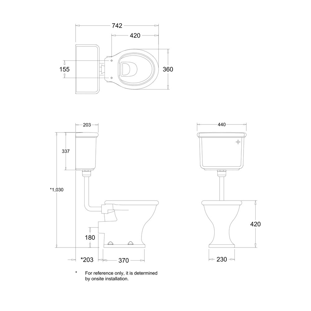 Guild Halfhoog toilet met porseleinen hendel, achteruitlaat (PK), toiletpot zonder spoelrand BB Guild Guild Halfhoog toilet met porseleinen hendel, achteruitlaat (PK), toiletpot zonder spoelrand