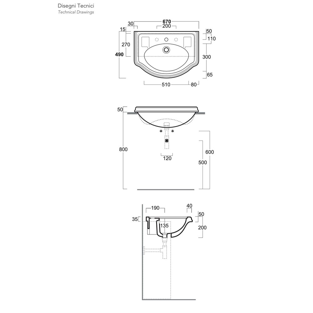 Simas Arcade Arcade 67cm  basin AR835