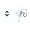 PR Georgian Single Robe Hook 6621 Perrin & Rowe Georgian PR Georgian Single Robe Hook 6621