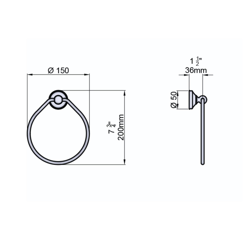 Perrin & Rowe Georgian PR Georgian towel ring 6634