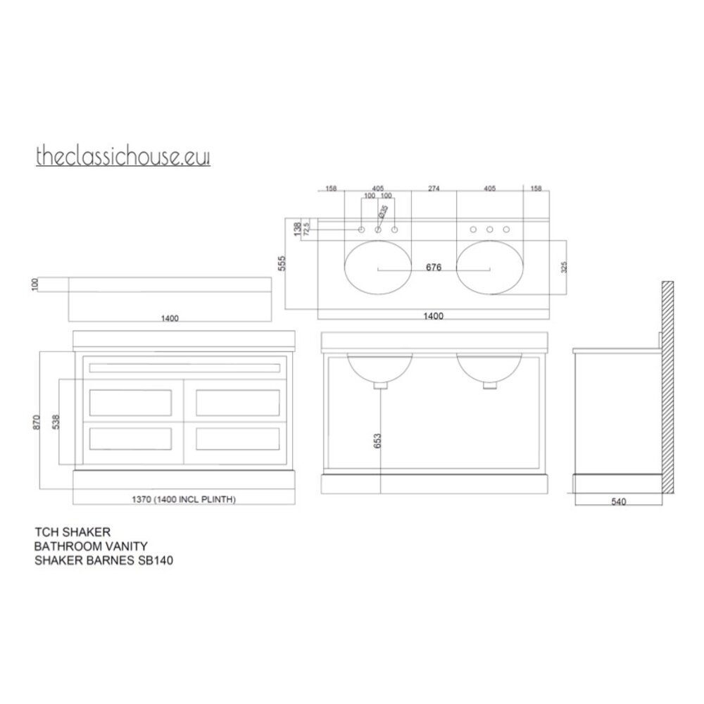 TCH Shaker Bathroom vanity Shaker Barnes SB140