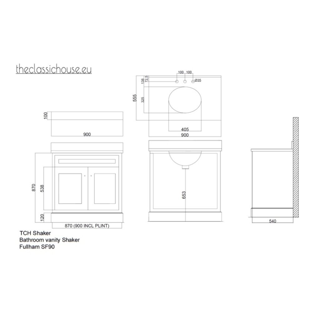 Bathroom vanity Victorian Kensington VK90 TCH Victorian Bathroom vanity Victorian Kensington VK90