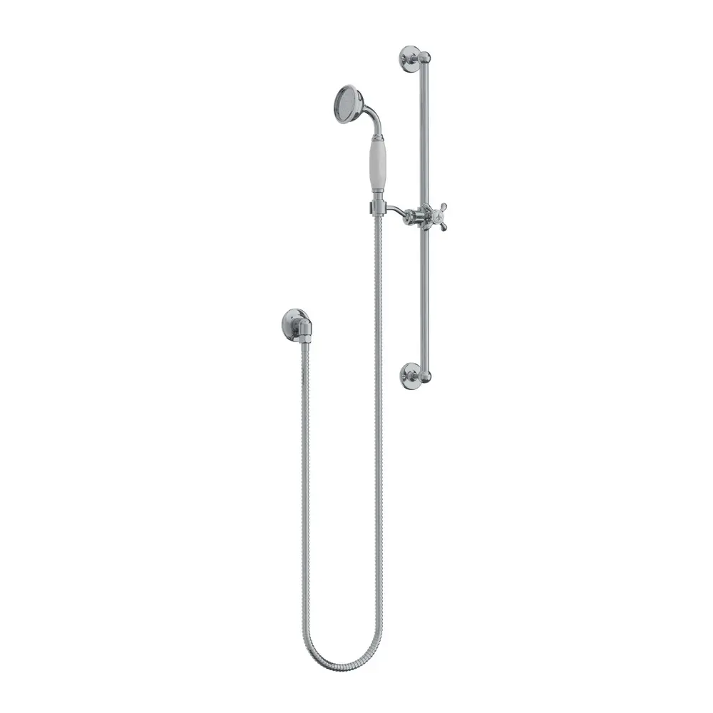 LB1910 La Chapelle sliding rail set with rail, hand shower, hose and wall outlet FR1727 Lefroy Brooks 1910 La Chapelle LB1910 La Chapelle sliding rail set with rail, hand shower, hose and wall outlet FR1727