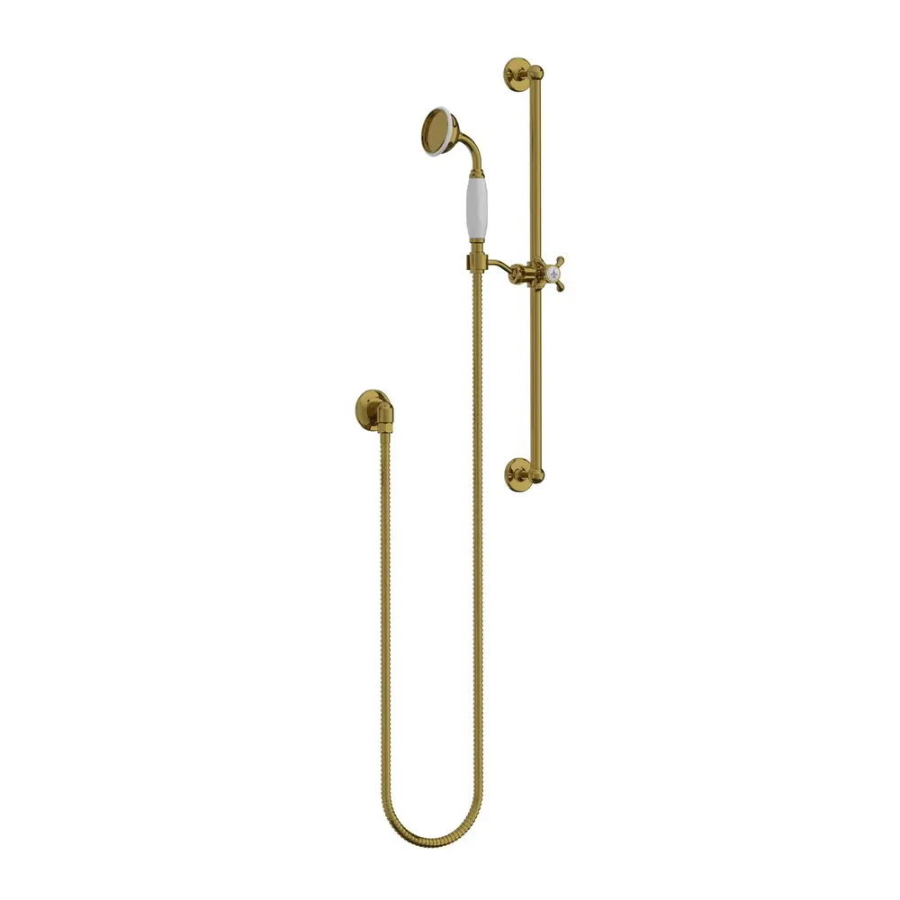 LB1910 La Chapelle sliding rail set with rail, hand shower, hose and wall outlet FR1727 Lefroy Brooks 1910 La Chapelle LB1910 La Chapelle sliding rail set with rail, hand shower, hose and wall outlet FR1727