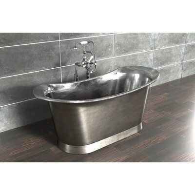 WH koperen bad Bateau brushed nickel/tin