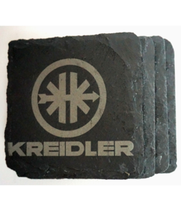 Leisteen onderzetter met Kreidler logo