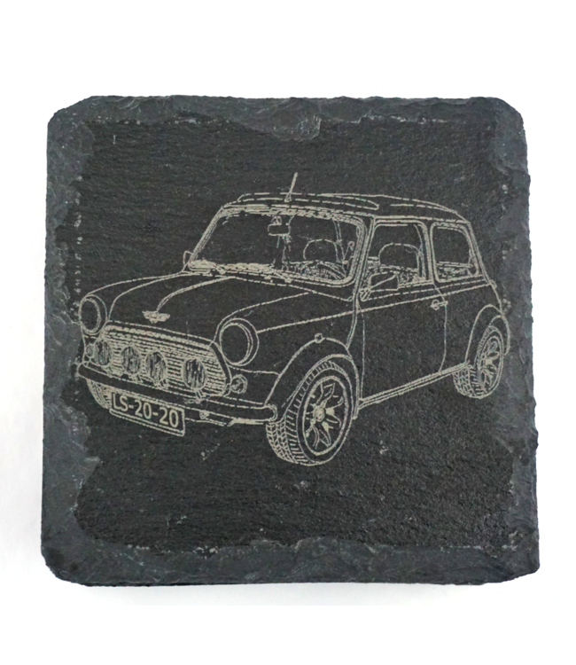 Onderzetters Mini Cooper met je eigen kenteken of naam