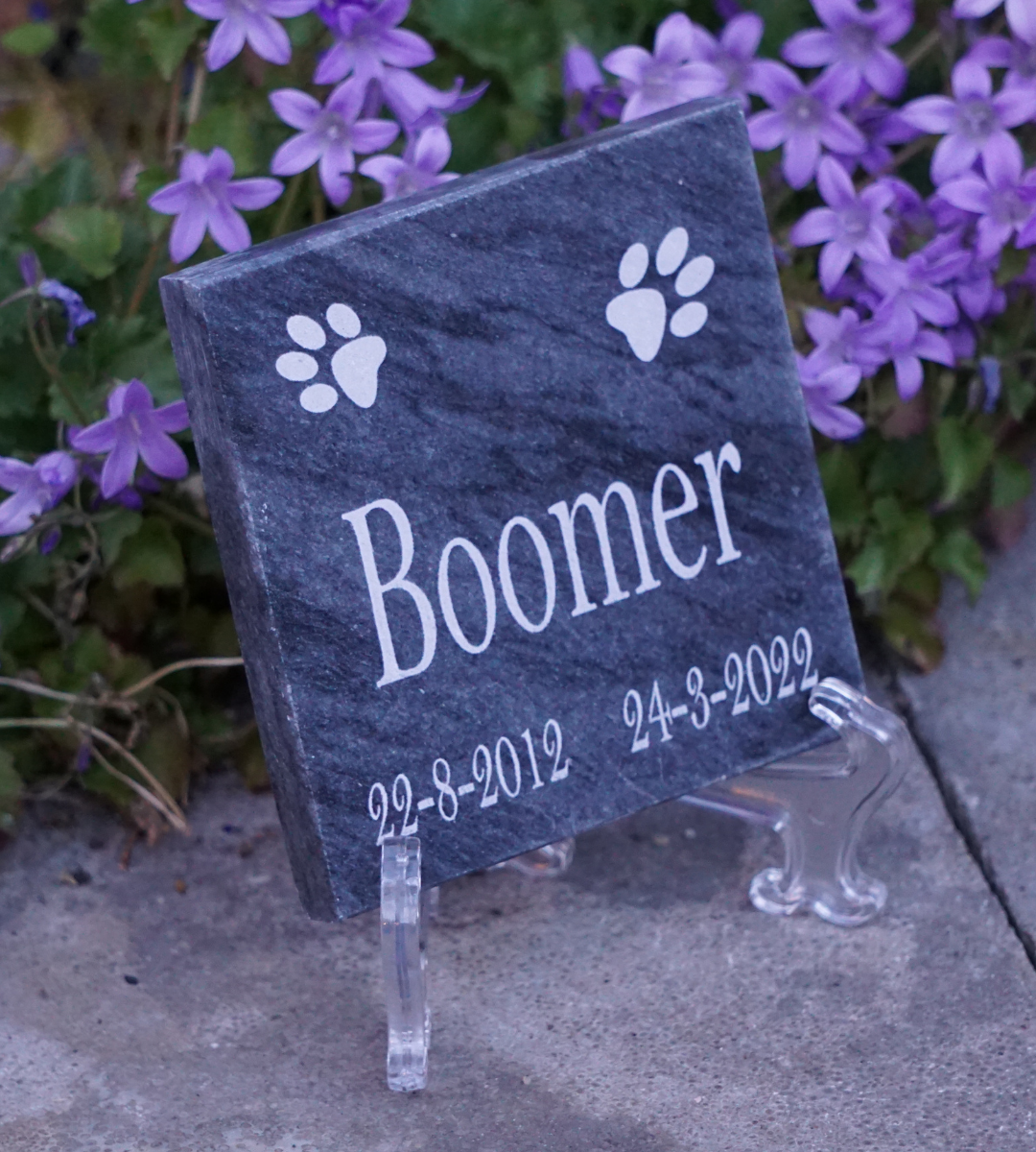 Gedenksteen Hond BBWA126g | Gedenksteen hond | Bronzen Beelden Winkel