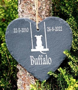 Heart Memorial Stone for Dog | Slate