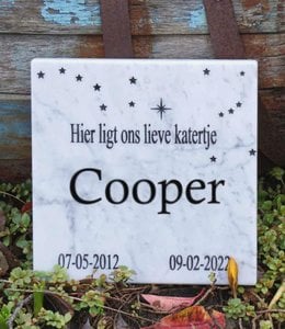 Memorial stone with Stars | White Marble