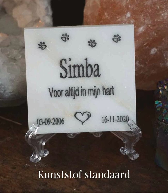 Slate Memorial Stone for Rabbit with Name, Date and Text