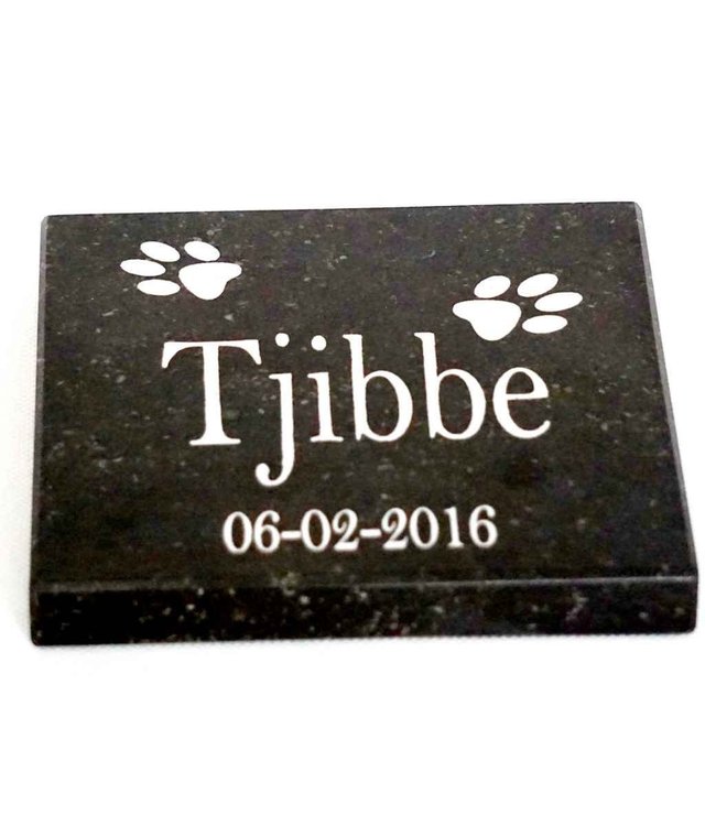 Gedenksteen met Dierenpootjes voor Hond of Kat van Belgisch Harsteen