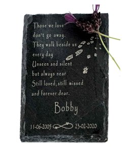 Memorial stone with poem | Slate