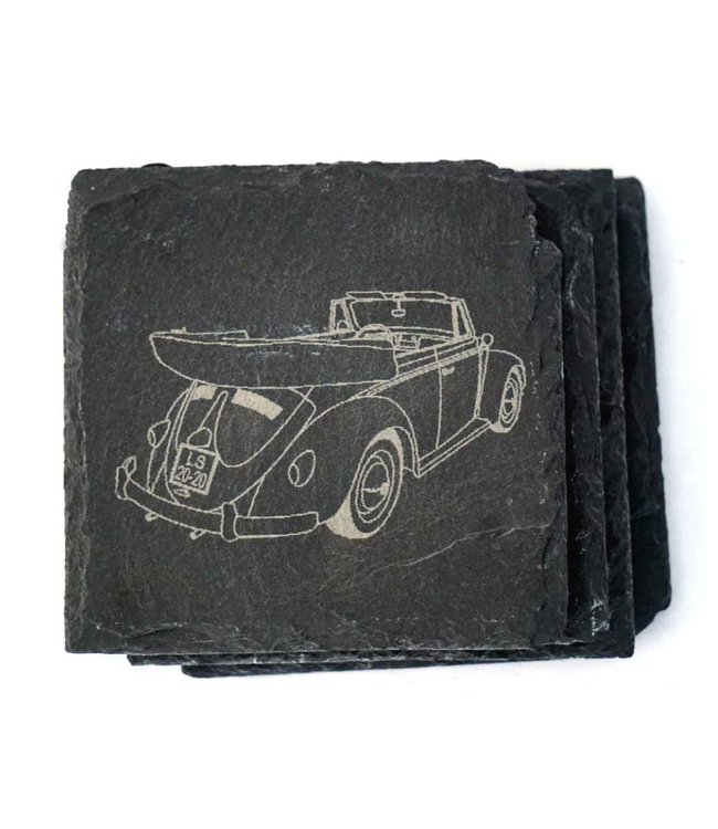 Onderzetters Kever met je eigen kenteken of naam