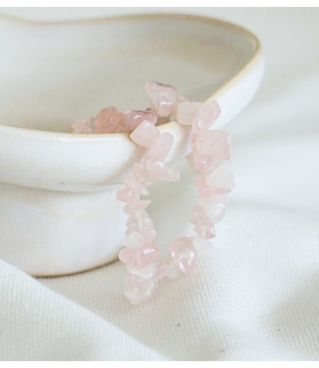 Rozenkwarts Split Edelsteen Armband