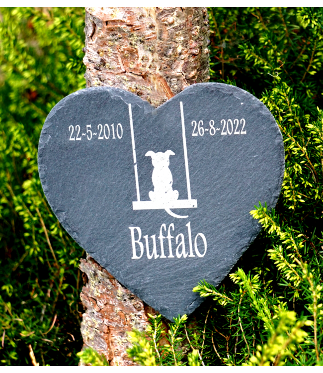 Large Slate Heart Memorial Stone for Dog