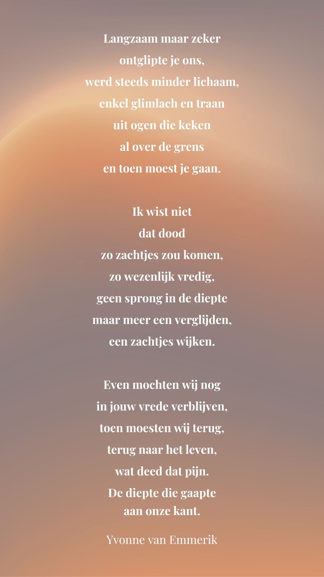 gedicht rouw overlijden na ziekte