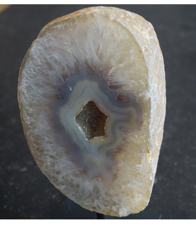 Agate geode on pedestal