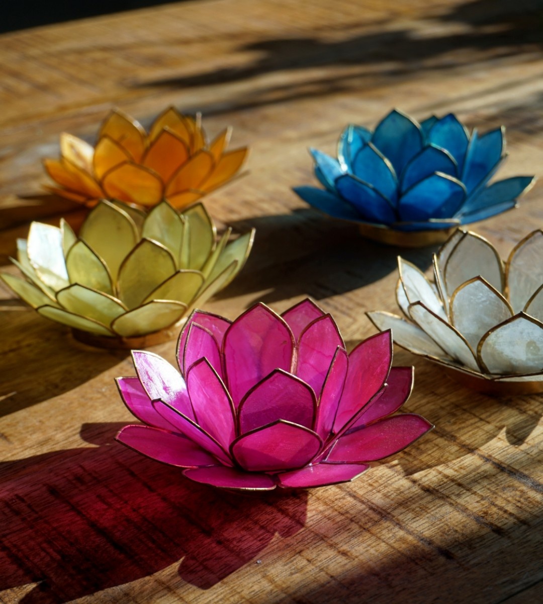 Kolnlala Crystal Lotus Bloem Theelicht Kaarsenhouders/Glas Theelicht Kandelaar Decor Decoratie voor Kerst Thuis Bruiloft Feest... (Schoon 2 stuks