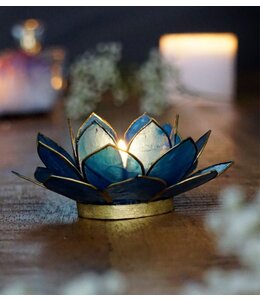 Theelichthouder Lotus | Blauw