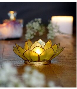 Teelichthalter Lotus | Gelb