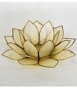 Teelichthalter Lotus | Weiß