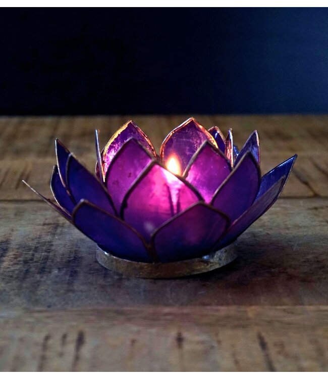 Paarse Lotusbloem Theelichthouder