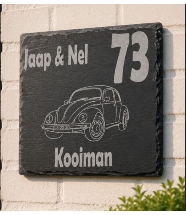 Naambord voor voordeur met keuze uit diverse oldtimers