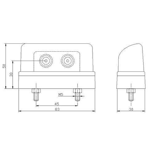 Fristom LED kentekenverlichting  | 12-36v | Hoog model