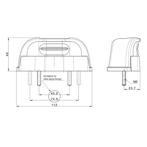 Fristom LED Kentekenverlichting  | 12-36v | volt 50cm. kabel