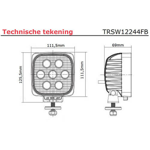 TRALERT® LED Werklamp | 2800 lumen  | 9-36v |