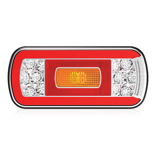 Fristom LED rear light with license plate light | 12-36V | 5 pins