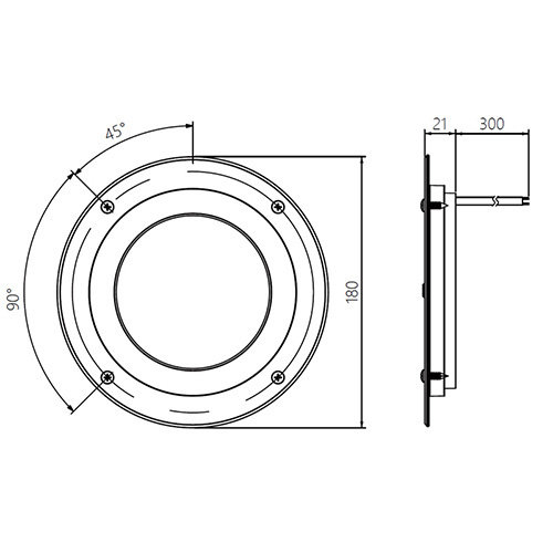 TRALERT® LED inbouw verlichting 1800 lumen  | 12-24v | 100cm. kabel